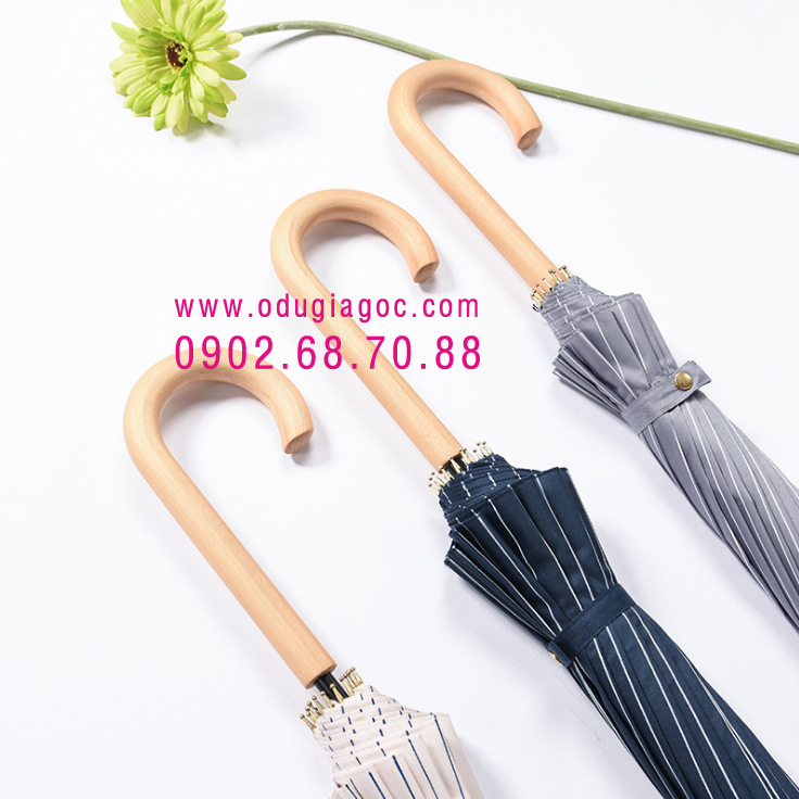 dù cán cong vải hoa